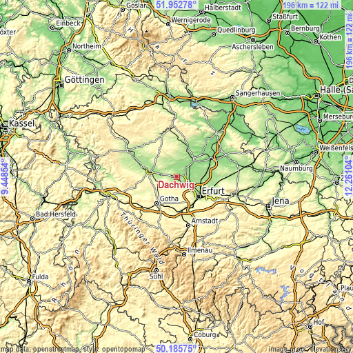 Topographic map of Dachwig