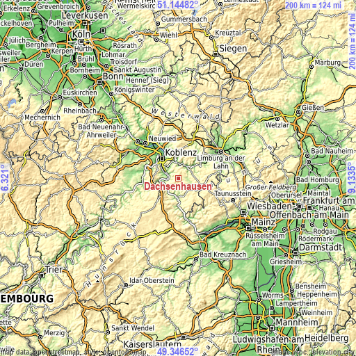 Topographic map of Dachsenhausen