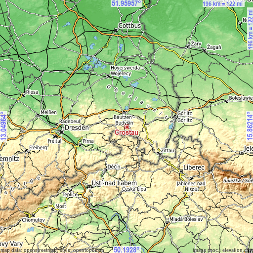 Topographic map of Crostau