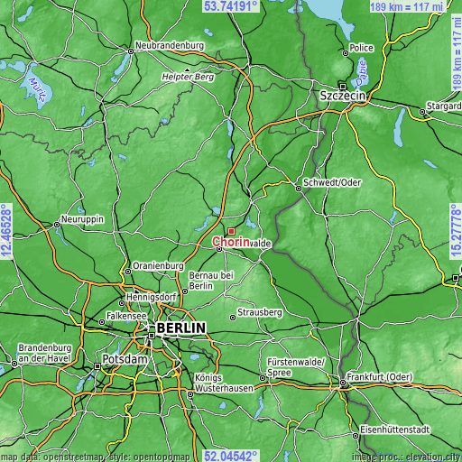 Topographic map of Chorin