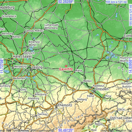 Topographic map of Cavertitz