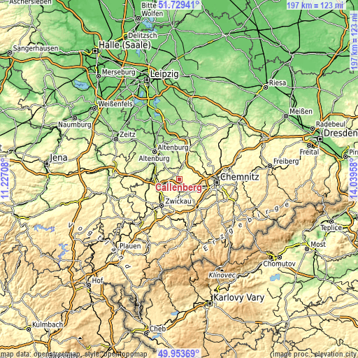 Topographic map of Callenberg