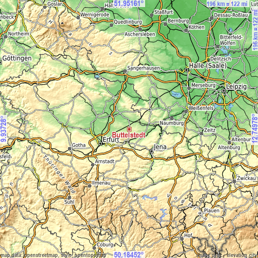 Topographic map of Buttelstedt