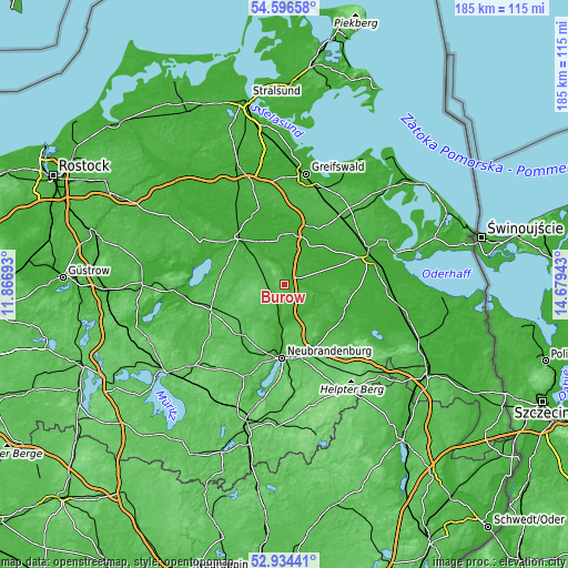 Topographic map of Burow