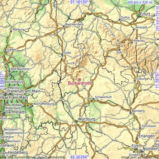 Topographic map of Burkardroth