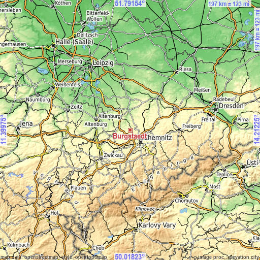 Topographic map of Burgstädt