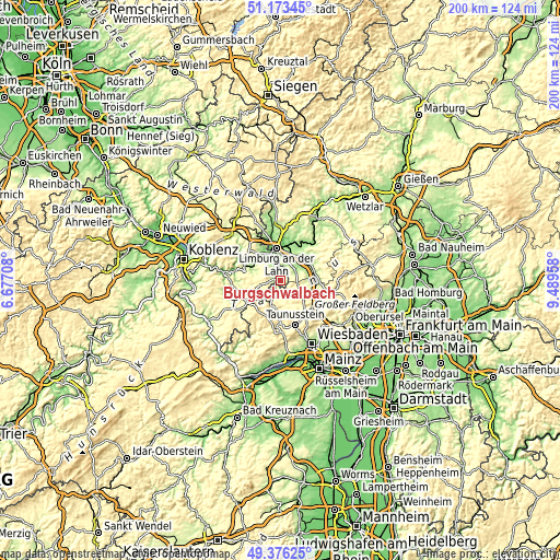 Topographic map of Burgschwalbach