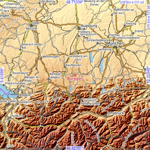 Topographic map of Burggen