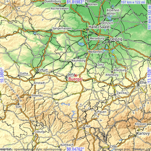 Topographic map of Bürgel