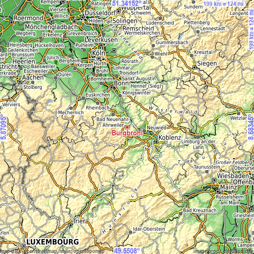 Topographic map of Burgbrohl