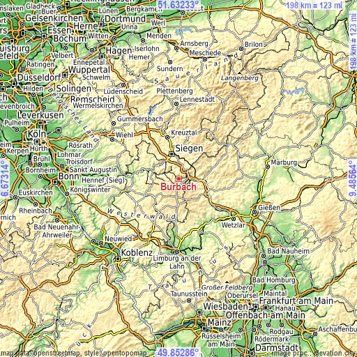 Topographic map of Burbach