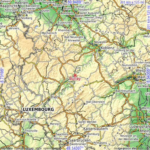 Topographic map of Bullay