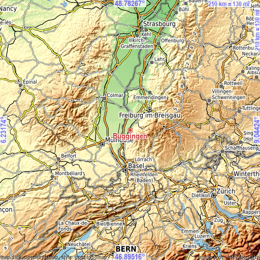 Topographic map of Buggingen