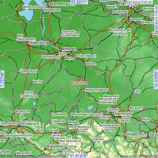 Topographic map of Bücken