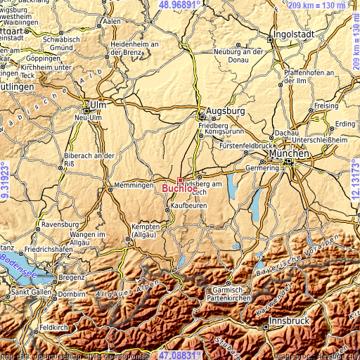 Topographic map of Buchloe