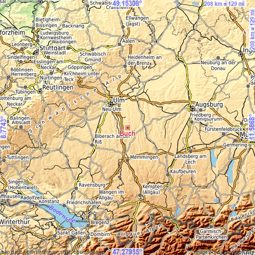 Topographic map of Buch