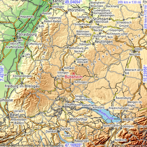 Topographic map of Bubsheim