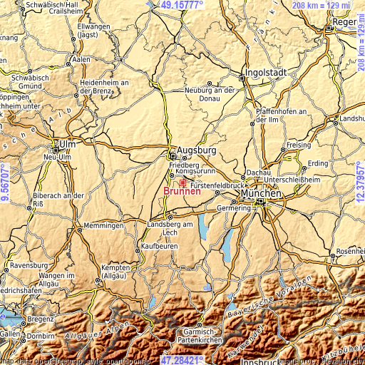 Topographic map of Brunnen