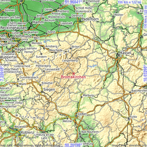 Topographic map of Bromskirchen