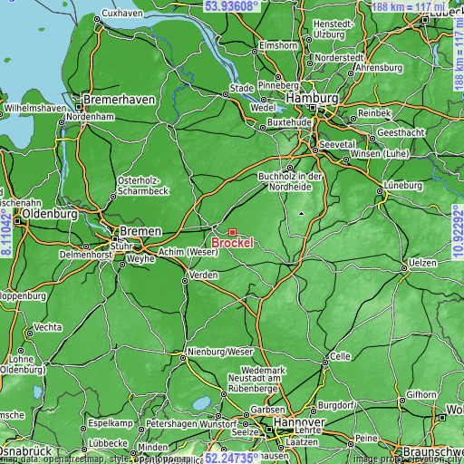 Topographic map of Brockel