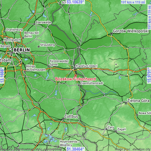 Topographic map of Brieskow-Finkenheerd