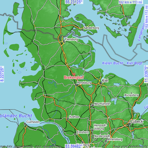 Topographic map of Brekendorf