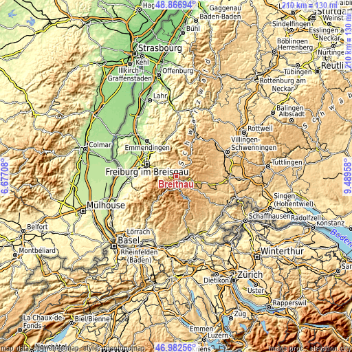 Topographic map of Breitnau