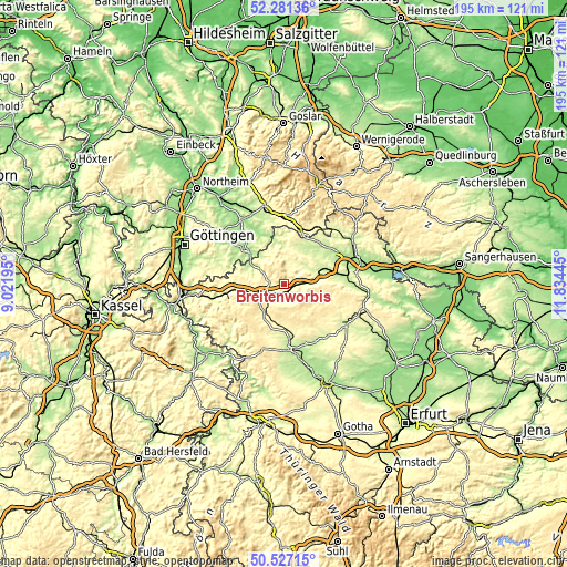 Topographic map of Breitenworbis