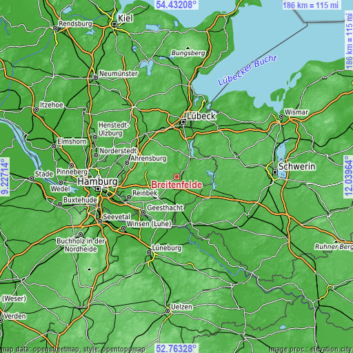 Topographic map of Breitenfelde