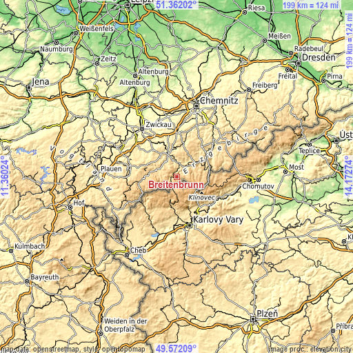 Topographic map of Breitenbrunn