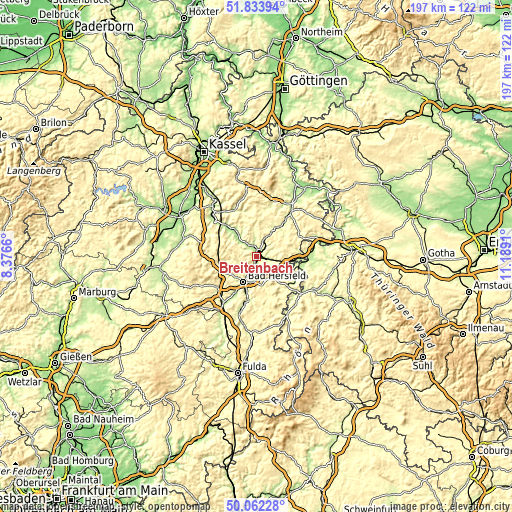 Topographic map of Breitenbach