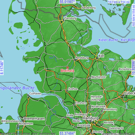 Topographic map of Breiholz