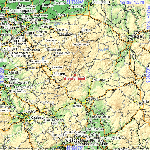 Topographic map of Breidenbach