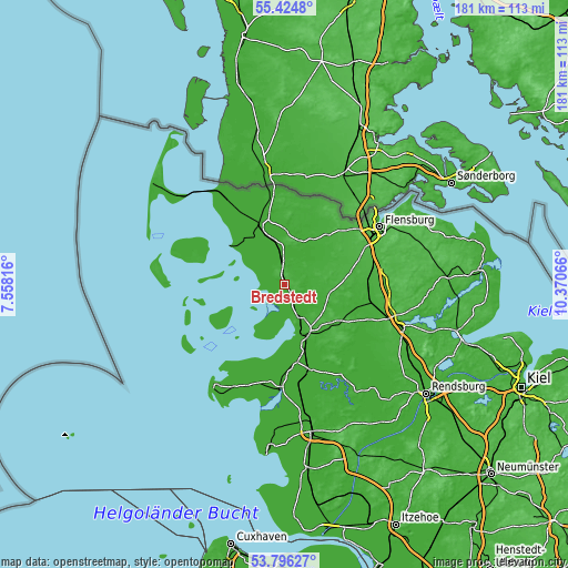 Topographic map of Bredstedt