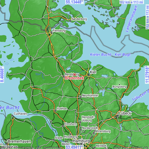 Topographic map of Bredenbek