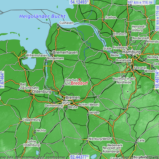 Topographic map of Breddorf