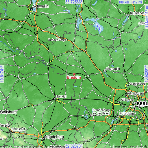 Topographic map of Breddin