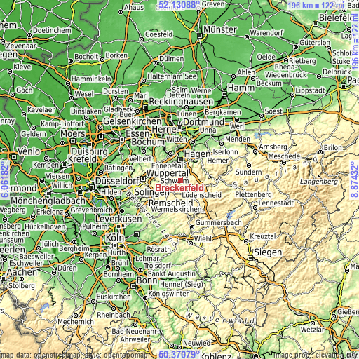 Topographic map of Breckerfeld