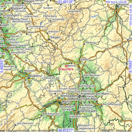 Topographic map of Braunfels