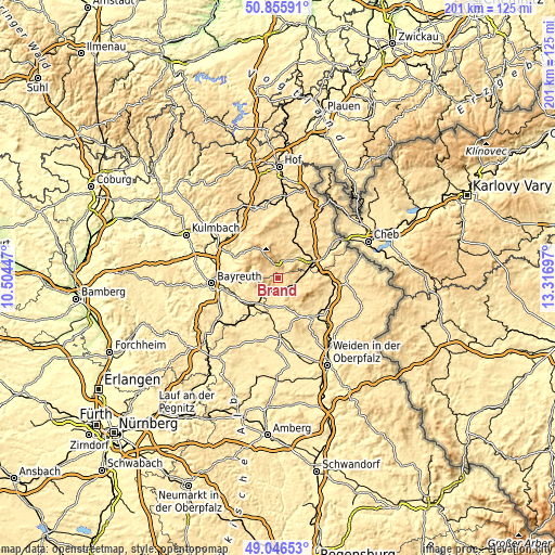 Topographic map of Brand