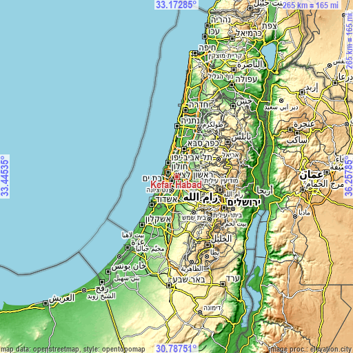 Topographic map of Kefar H̱abad