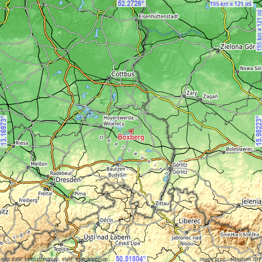 Topographic map of Boxberg