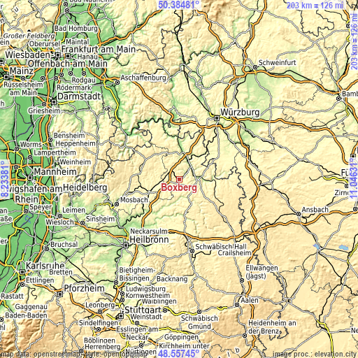 Topographic map of Boxberg