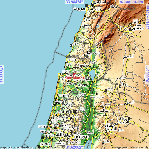 Topographic map of Kafr Mandā