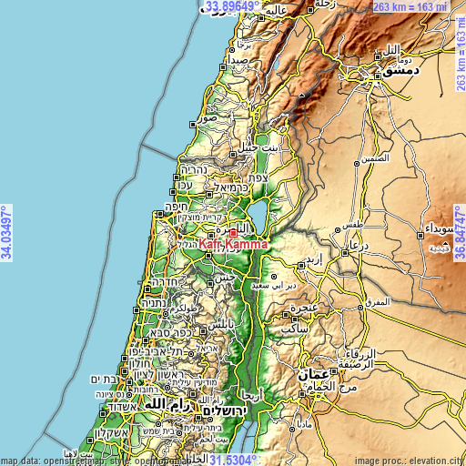 Topographic map of Kafr Kammā