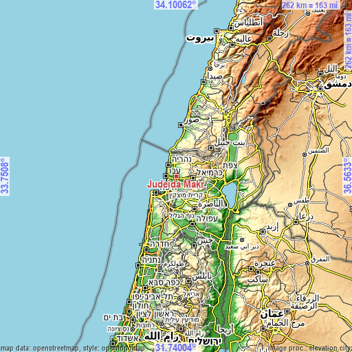 Topographic map of Judeida Makr
