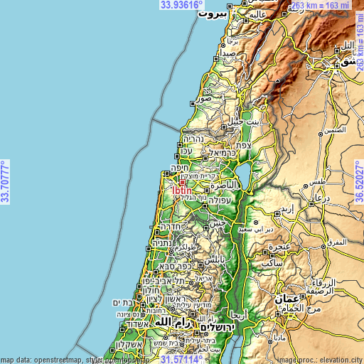 Topographic map of Ibṭīn