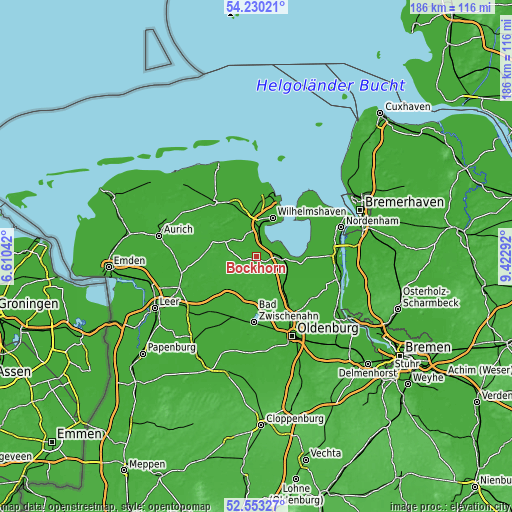 Topographic map of Bockhorn