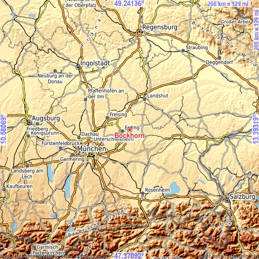 Topographic map of Bockhorn