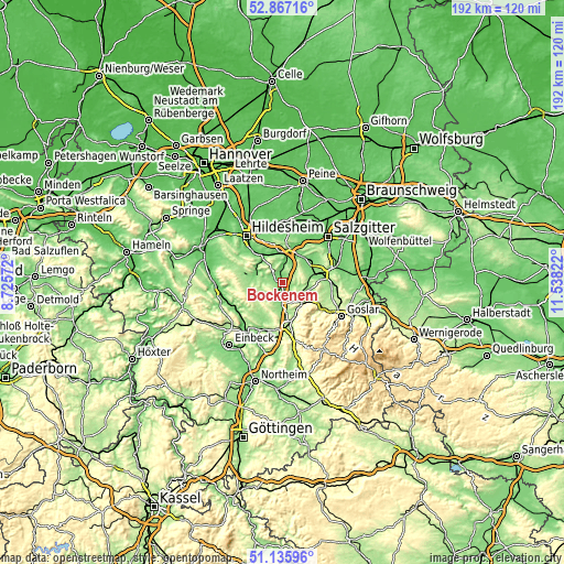 Topographic map of Bockenem